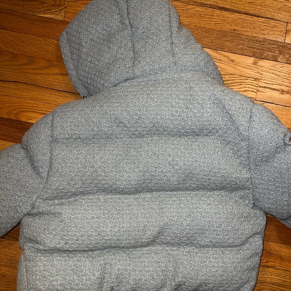 Textured Knit Puffer Jacket - Grey - Picture 5 of 8
